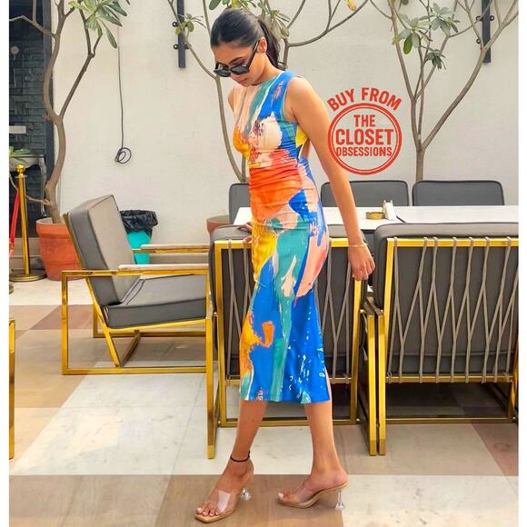 ZARA Open Back Midi Dress NWT - Picture 8 of 16